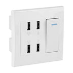 4 Ports Switch Control 5V 2.1A/1A 4100mA USB Wall Mounted Power Socket Charger Outlet(220~250V)