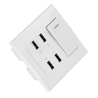 4 Ports Switch Control 5V 2.1A/1A 4100mA USB Wall Mounted Power Socket Charger Outlet(220~250V)