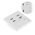 4 Ports Switch Control 5V 2.1A/1A 4100mA USB Wall Mounted Power Socket Charger Outlet(220~250V)