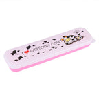 2 PCS Stainless Steel Knife Fork Spoon Kitchen Flatware Tableware with Box Children Set Pink