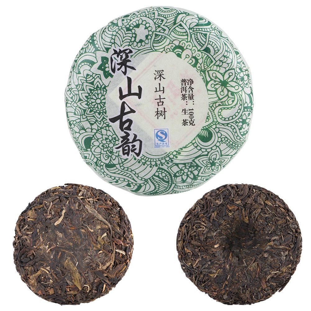 Chinese Yunnan Raw Cake Pu er Tea Healthy Pu'erh for Family Friends 100g