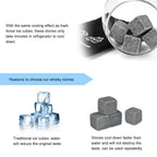 Pack of 9pcs Whisky Chilling Stone Ice cubes Drinks Wine Beer Cooler Barware Cubes Gift Set