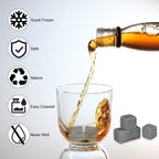 Pack of 9pcs Whisky Chilling Stone Ice cubes Drinks Wine Beer Cooler Barware Cubes Gift Set