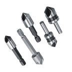 5pcs/set High Speed Steel Industrial Countersink Drill 5 Flutes Woodworking Chamfering Cutter