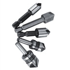 5pcs/set High Speed Steel Industrial Countersink Drill 5 Flutes Woodworking Chamfering Cutter