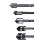 5pcs/set High Speed Steel Industrial Countersink Drill 5 Flutes Woodworking Chamfering Cutter