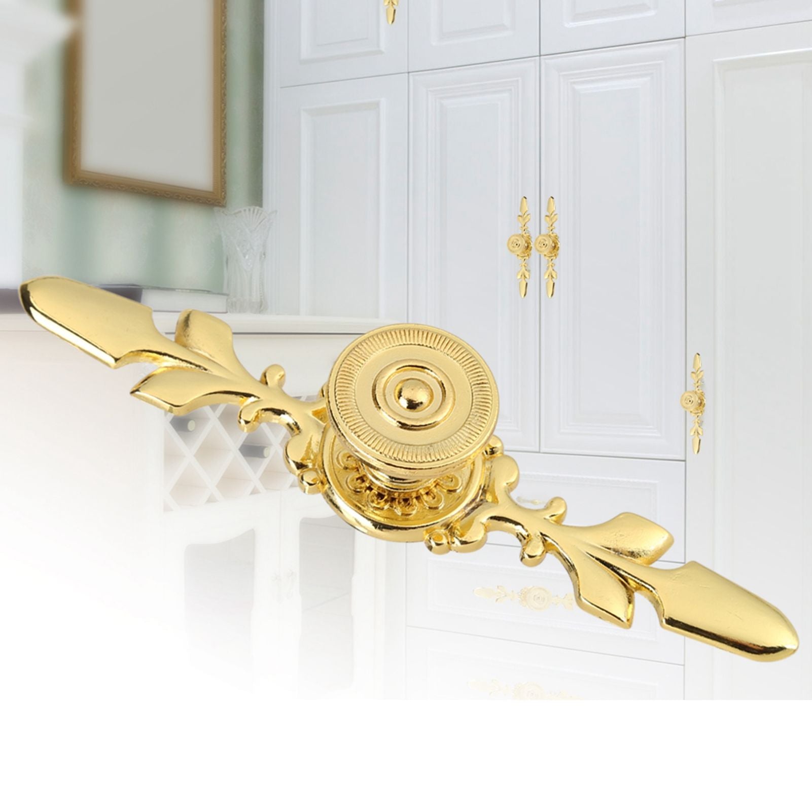 European Furniture Handle Drawer Cabinet Desk Door Knob Pull Home Decor Golden