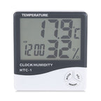 Digital LCD Indoor Thermometer Hygrometer Temperature Humidity Meter with Alarm Clock