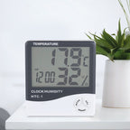 Digital LCD Indoor Thermometer Hygrometer Temperature Humidity Meter with Alarm Clock