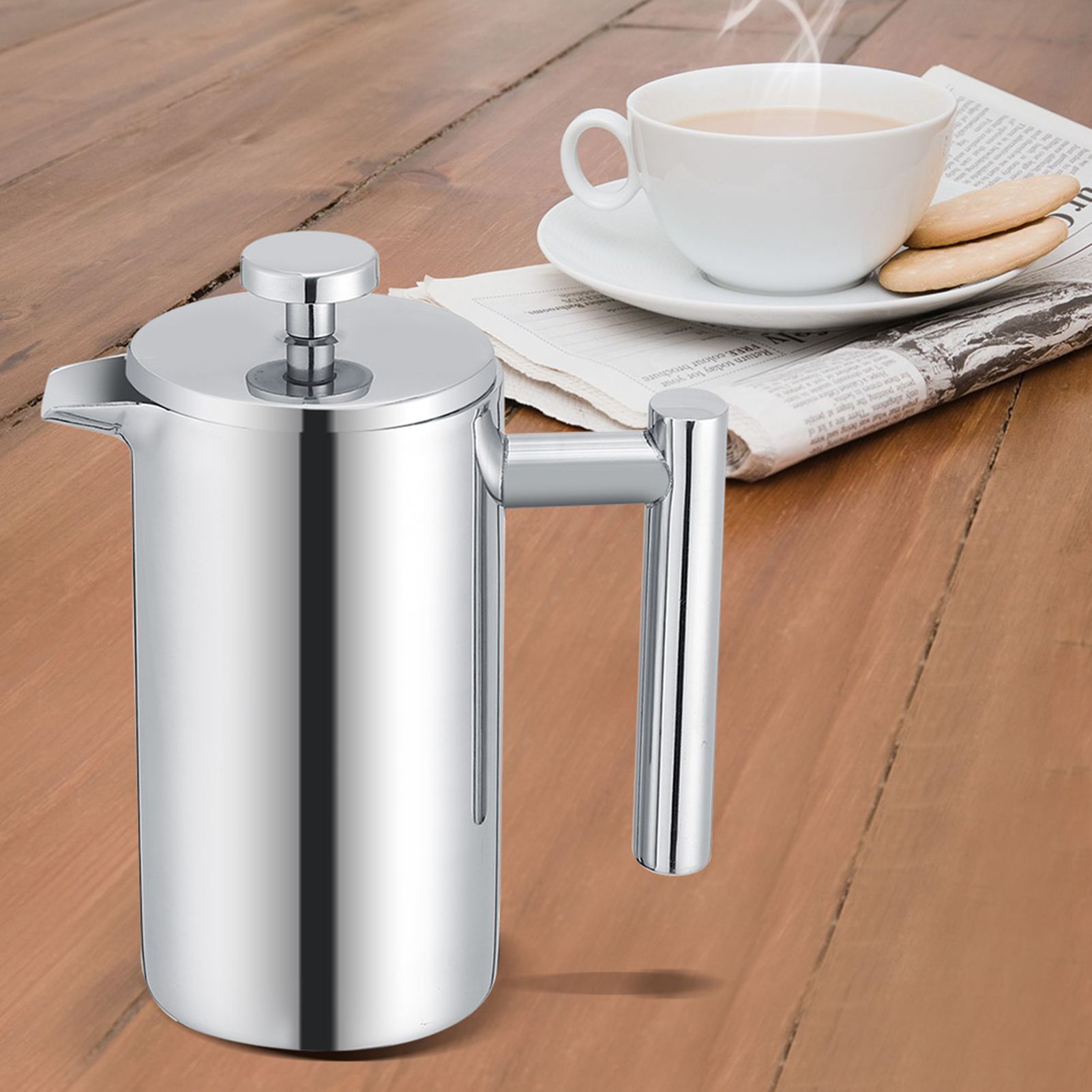 350ML Double Wall Stainless Steel Coffee Maker French Press Tea Pot with Filter
