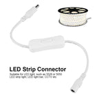 5Pcs 28.5cm DC Power Adapter Connector Inline with ON/OFF Switch for LED Strip Lights White