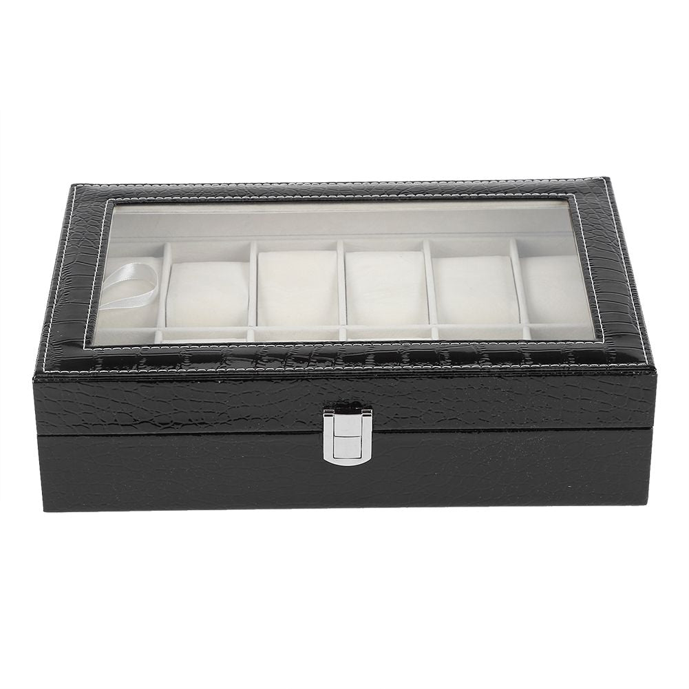12 Soft Pillow Watch Box Jewelry Display Storage Organizer Box Case Black