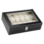 12 Soft Pillow Watch Box Jewelry Display Storage Organizer Box Case Black