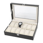 12 Soft Pillow Watch Box Jewelry Display Storage Organizer Box Case Black