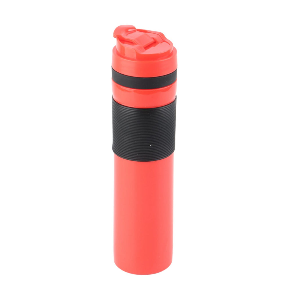 350ml Portable Coffee Press Bottle Tea Coffee Maker Drinking Water Cup for Travelling Red