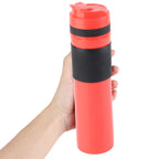 350ml Portable Coffee Press Bottle Tea Coffee Maker Drinking Water Cup for Travelling Red