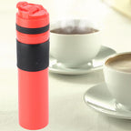 350ml Portable Coffee Press Bottle Tea Coffee Maker Drinking Water Cup for Travelling Red