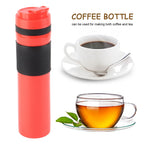 350ml Portable Coffee Press Bottle Tea Coffee Maker Drinking Water Cup for Travelling Red