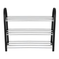 Plastic Aluminum Metal Standing Shoe Rack DIY Shoes Storage Shelf Home Organizer 3 Tiers