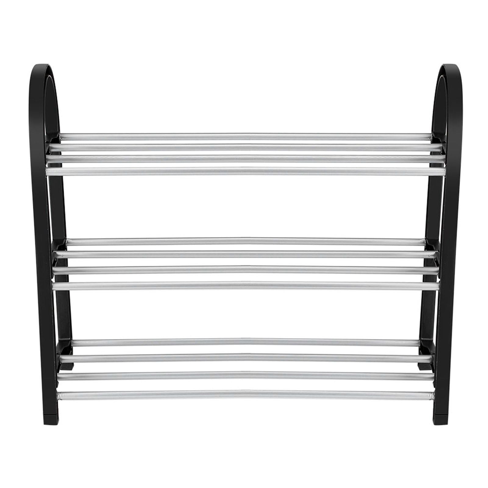 Plastic Aluminum Metal Standing Shoe Rack DIY Shoes Storage Shelf Home Organizer 3 Tiers