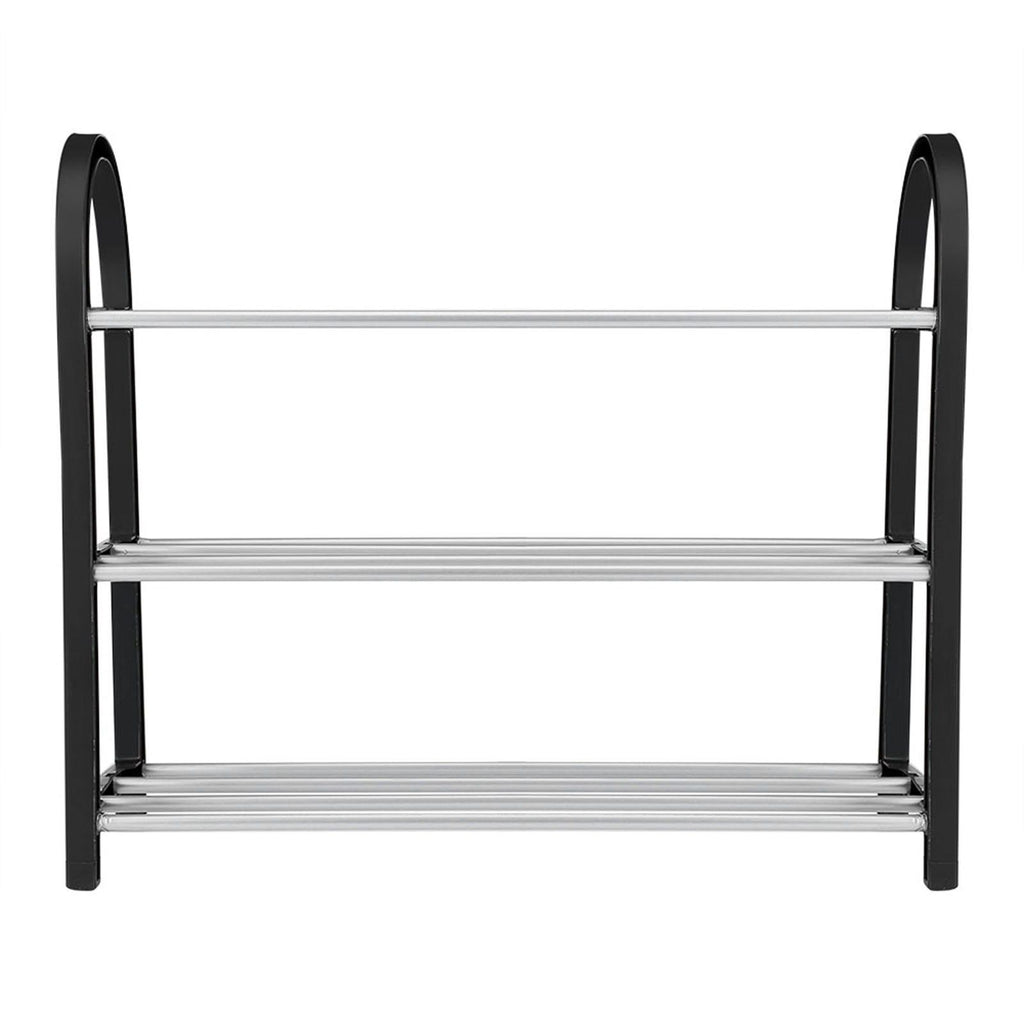 Plastic Aluminum Metal Standing Shoe Rack DIY Shoes Storage Shelf Home Organizer 3 Tiers
