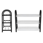 Plastic Aluminum Metal Standing Shoe Rack DIY Shoes Storage Shelf Home Organizer 3 Tiers