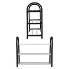 Plastic Aluminum Metal Standing Shoe Rack DIY Shoes Storage Shelf Home Organizer 3 Tiers