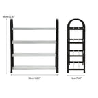 Plastic Aluminum Metal Standing Shoe Rack DIY Shoes Storage Shelf Home Organizer 4 Tiers