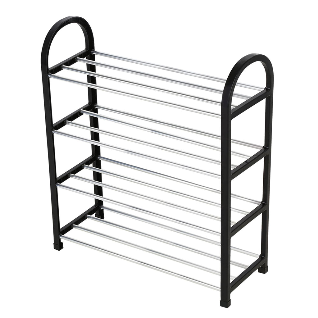 Plastic Aluminum Metal Standing Shoe Rack DIY Shoes Storage Shelf Home Organizer 4 Tiers