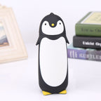 300ML Portable Cute Penguin Glass Water Bottle Double Layer Mug Travel Cup Black