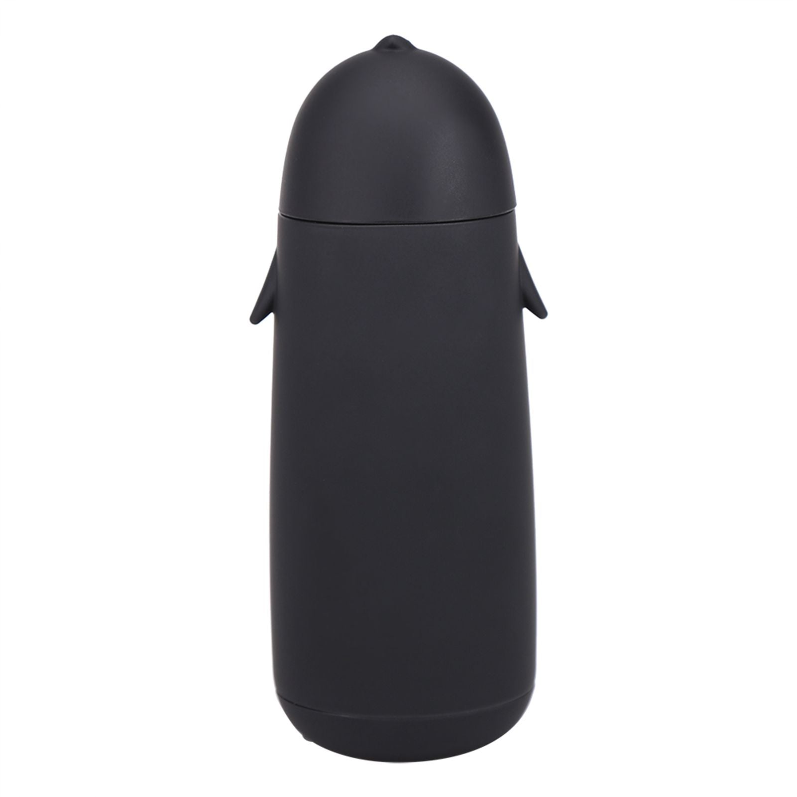 300ML Portable Cute Penguin Glass Water Bottle Double Layer Mug Travel Cup Black