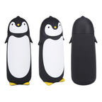 300ML Portable Cute Penguin Glass Water Bottle Double Layer Mug Travel Cup Black