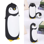 300ML Portable Cute Penguin Glass Water Bottle Double Layer Mug Travel Cup Black