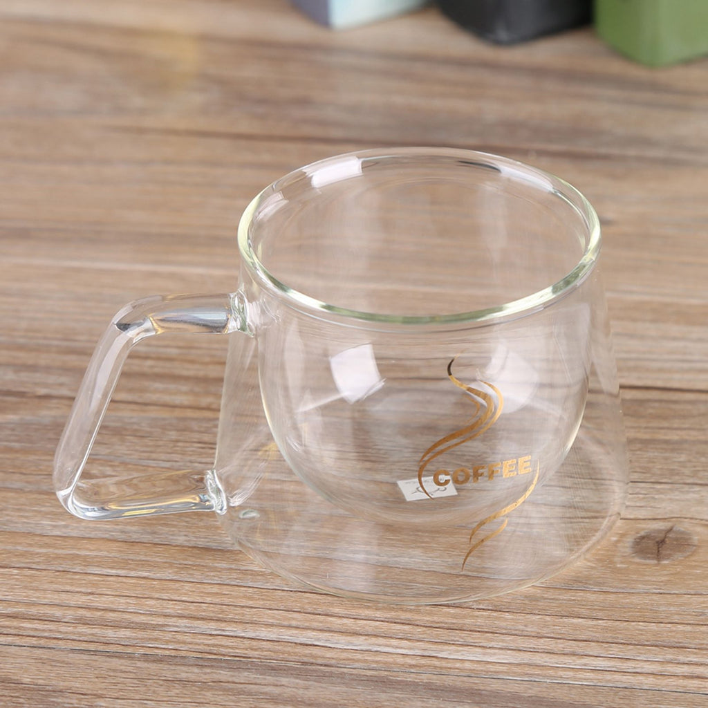 Double Wall Insulated Glass Cup Heat Resistant Mug Glassware for Coffee Tea Milk