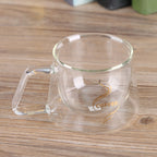 Double Wall Insulated Glass Cup Heat Resistant Mug Glassware for Coffee Tea Milk
