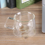 Double Wall Insulated Glass Cup Heat Resistant Mug Glassware for Coffee Tea Milk