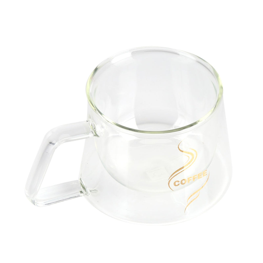 Double Wall Insulated Glass Cup Heat Resistant Mug Glassware for Coffee Tea Milk