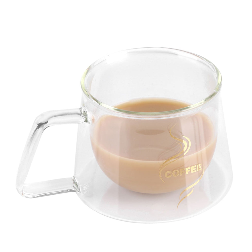 Double Wall Insulated Glass Cup Heat Resistant Mug Glassware for Coffee Tea Milk
