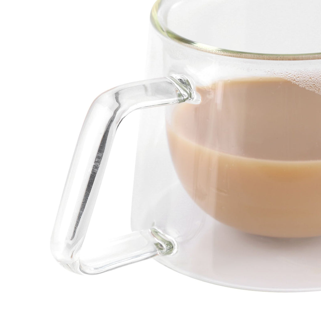 Double Wall Insulated Glass Cup Heat Resistant Mug Glassware for Coffee Tea Milk