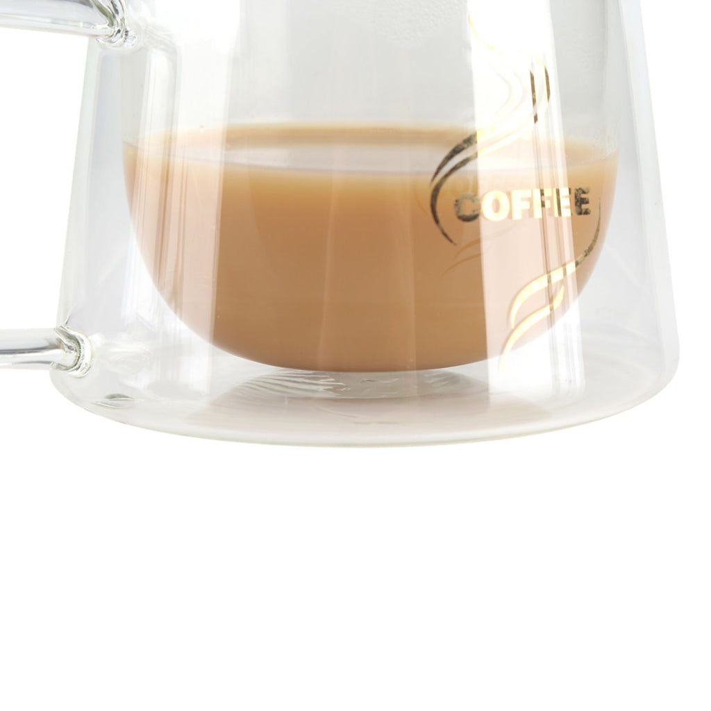 Double Wall Insulated Glass Cup Heat Resistant Mug Glassware for Coffee Tea Milk
