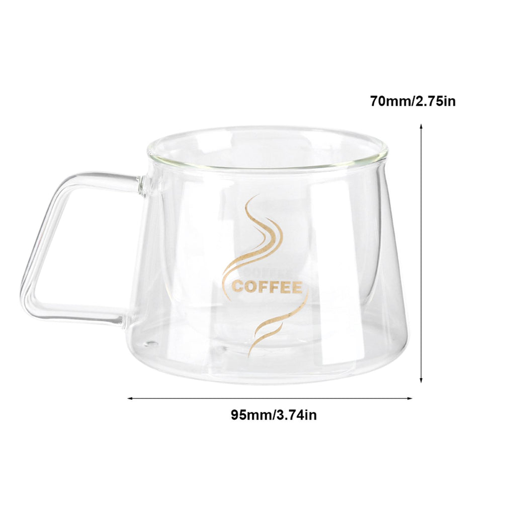 Double Wall Insulated Glass Cup Heat Resistant Mug Glassware for Coffee Tea Milk