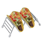 Wave Shape Stainless Steel Mexican Taco Holder Display Stand Shell Rack 2-3 Slot