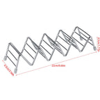 Wave Shape Stainless Steel Mexican Taco Holder Display Stand Shell Rack 4-5 Slot
