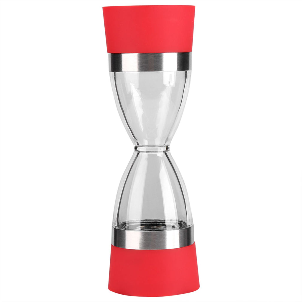 2 in 1 Double ended Manual Kitchen Salt & Pepper Mill Grinder Adjustable Ceramic Rotor Red