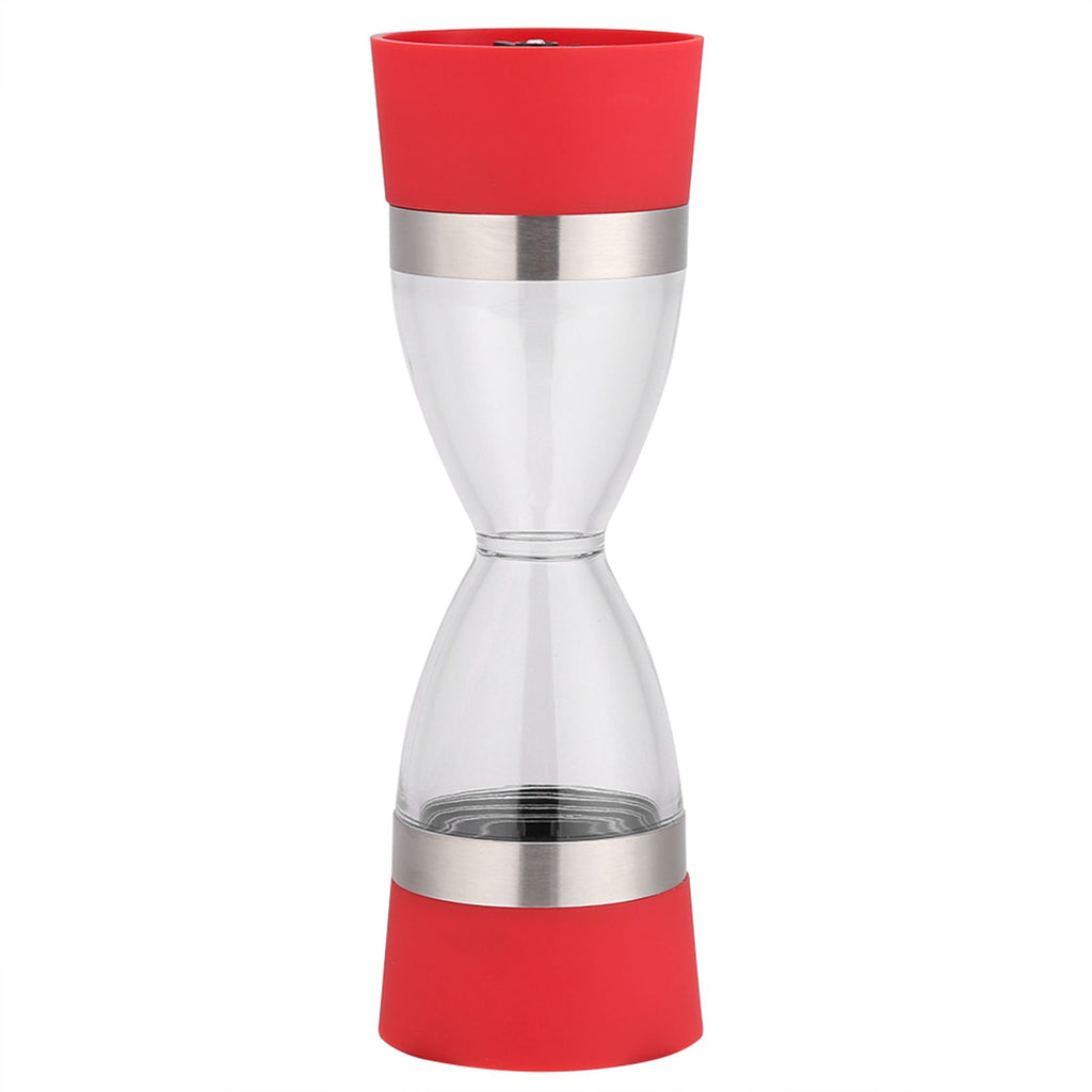 2 in 1 Double ended Manual Kitchen Salt & Pepper Mill Grinder Adjustable Ceramic Rotor Red