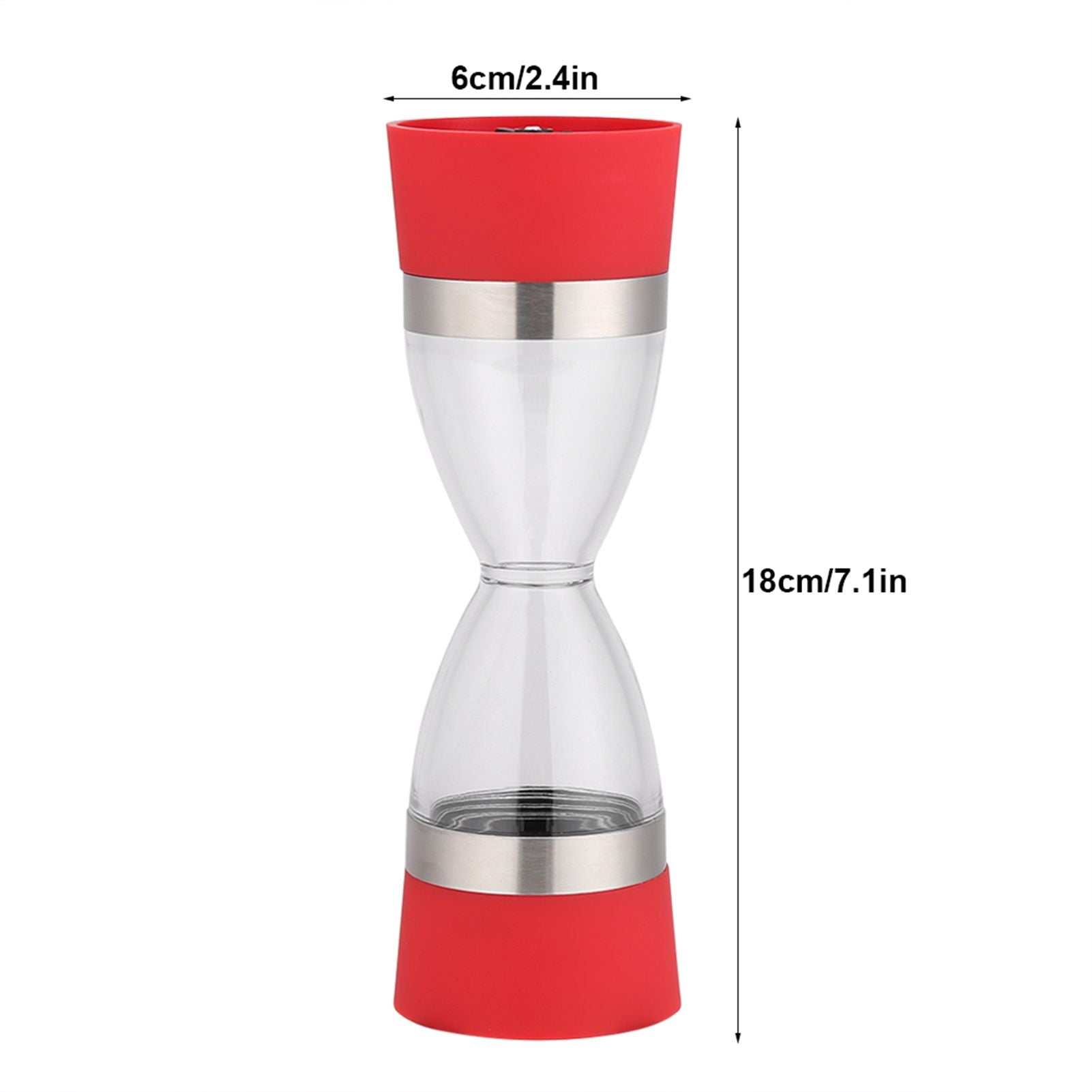 2 in 1 Double ended Manual Kitchen Salt & Pepper Mill Grinder Adjustable Ceramic Rotor Red