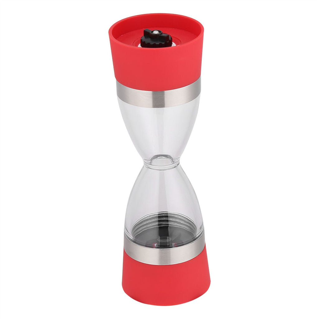 2 in 1 Double ended Manual Kitchen Salt & Pepper Mill Grinder Adjustable Ceramic Rotor Red