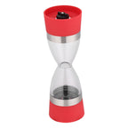 2 in 1 Double ended Manual Kitchen Salt & Pepper Mill Grinder Adjustable Ceramic Rotor Red