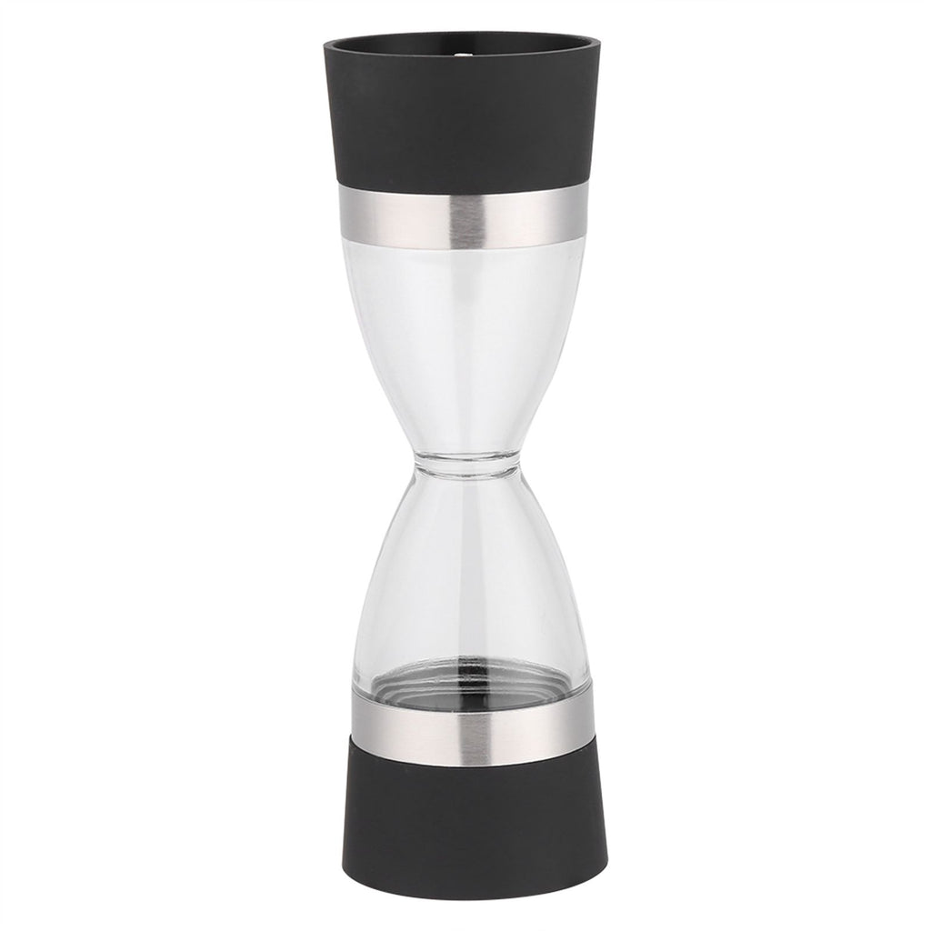 2 in 1 Double ended Manual Kitchen Salt & Pepper Mill Grinder Adjustable Ceramic Rotor Black