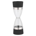 2 in 1 Double ended Manual Kitchen Salt & Pepper Mill Grinder Adjustable Ceramic Rotor Black